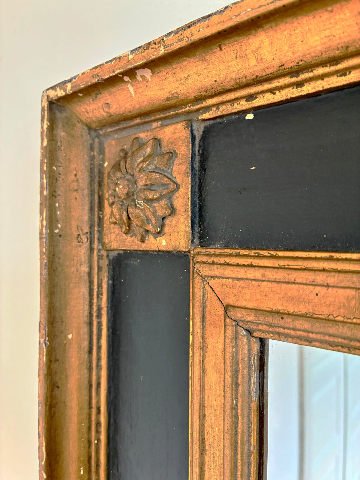 Antique French Empire Style Giltwood Wall Mirror, Late 19th Century