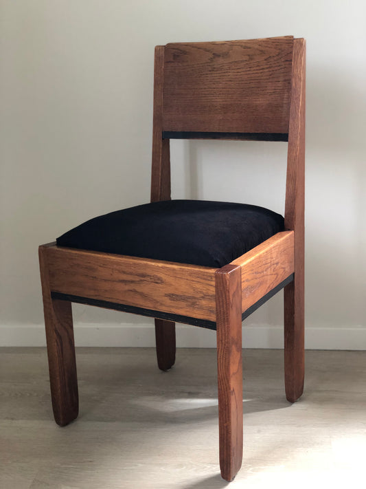 Reserved Art Deco Oak Dining Chair By J.A. Muntendam For L.O.V. Oosterbeek 1920s