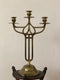 Brass Art Noveau Candlestick with 3 Arms Sweden 1900