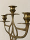 Brass Art Noveau Candlestick with 3 Arms Sweden 1900