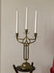 Brass Art Noveau Candlestick with 3 Arms Sweden 1900