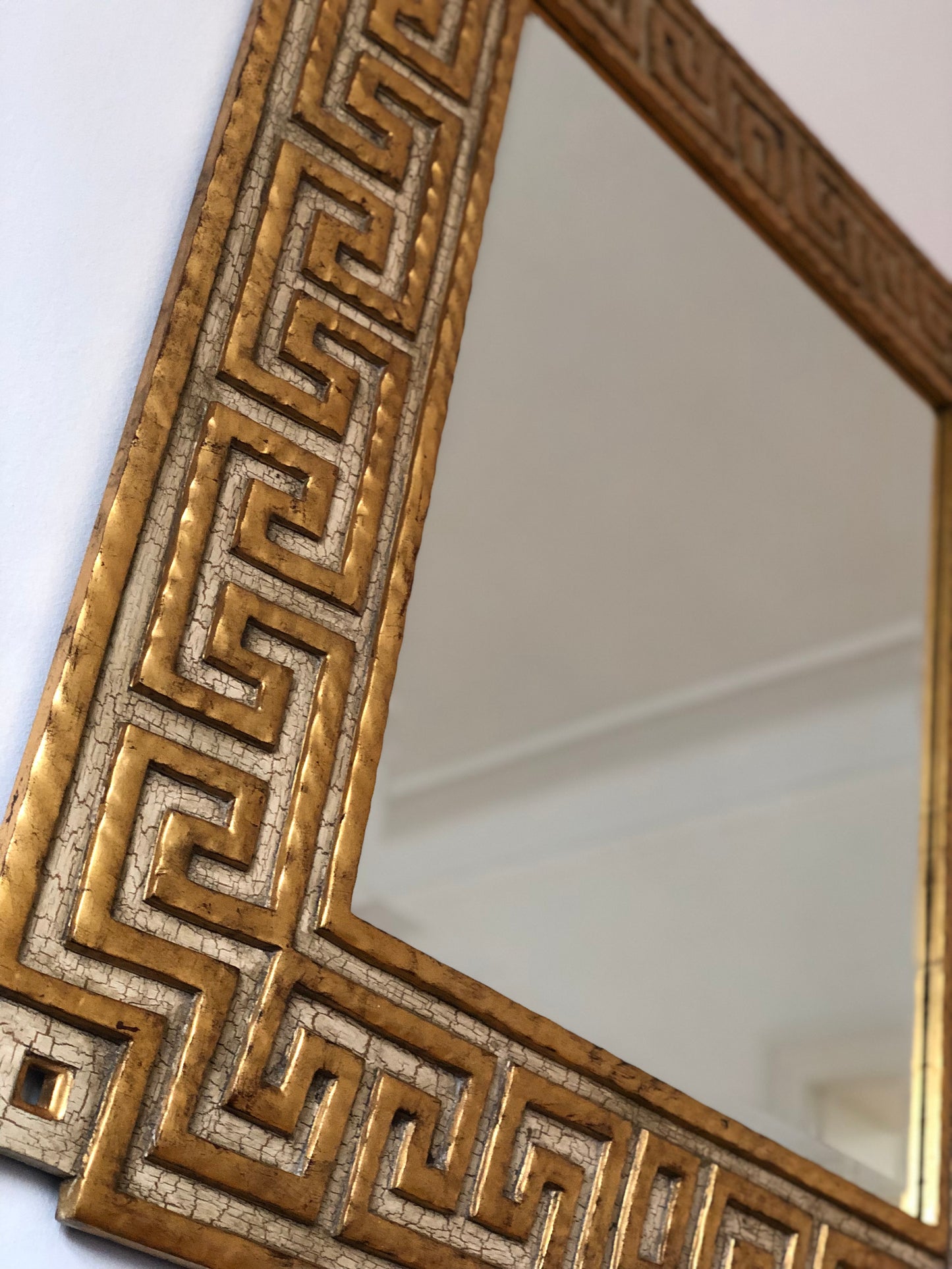 Large Christoffer Guy Harrison Neoclassical Mirror by Harrison & Gil Giltwood Meander Pattern