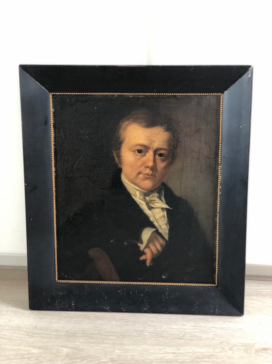 19th Century Dutch School Portrait Oil Painting of a Distinguished Gentleman