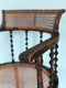 Early 20th Century Edwardian Barley Twist Corner Chair With Cane