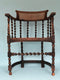 Early 20th Century Edwardian Barley Twist Corner Chair With Cane