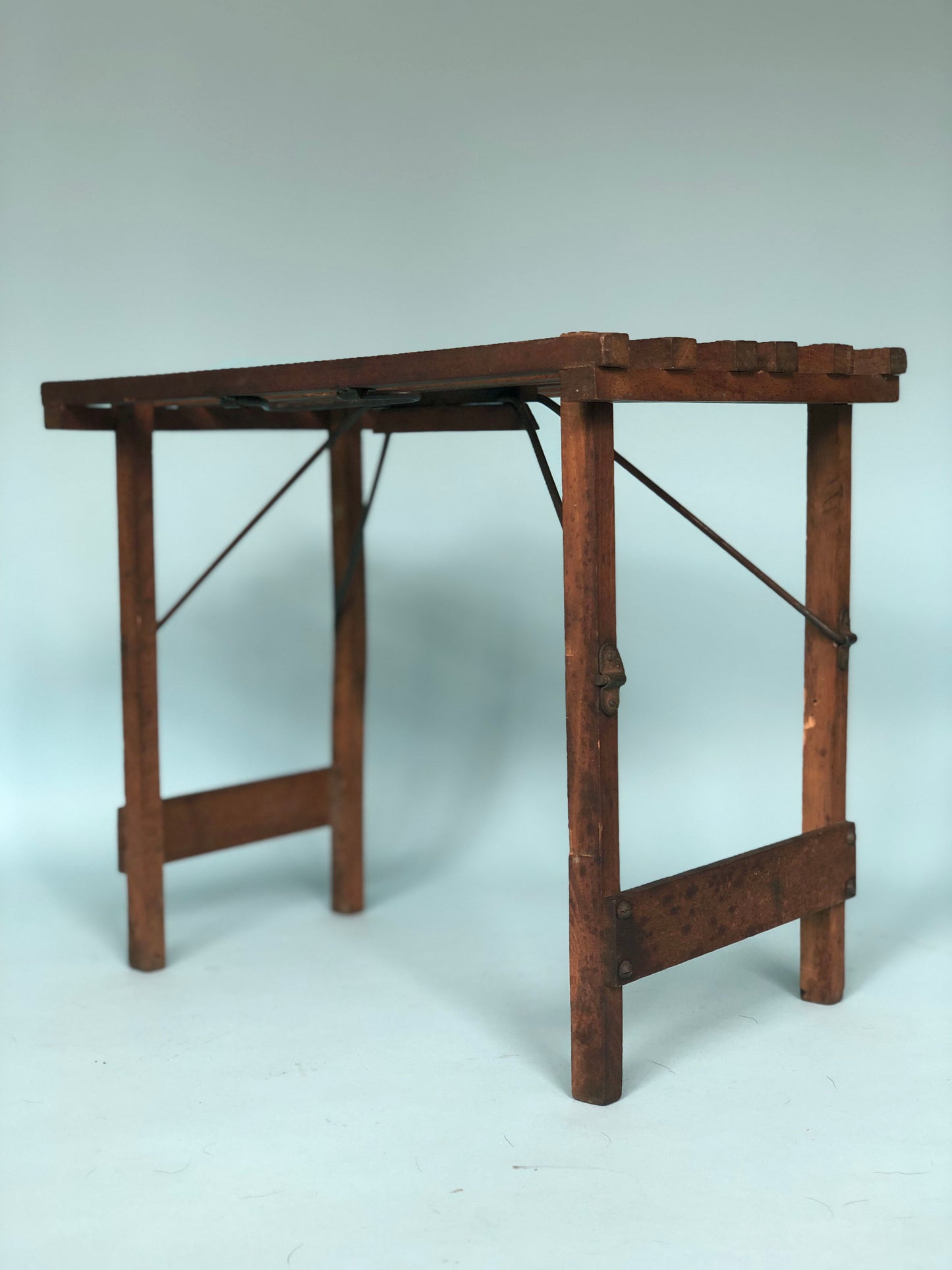 Early 20th century French Oak Folding Fish Stool