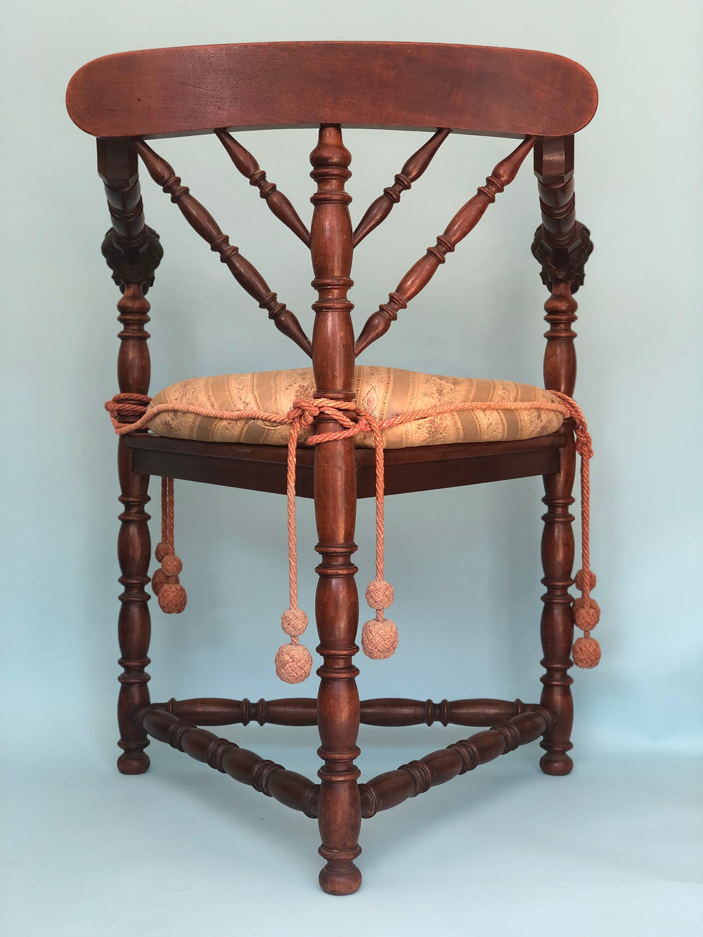 Early 20th Century Triangular Carved Corner Chair Gillows of Lancaster and London United Kingdom