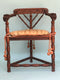 Early 20th Century Triangular Carved Corner Chair Gillows of Lancaster and London United Kingdom