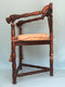 Early 20th Century Triangular Carved Corner Chair Gillows of Lancaster and London United Kingdom