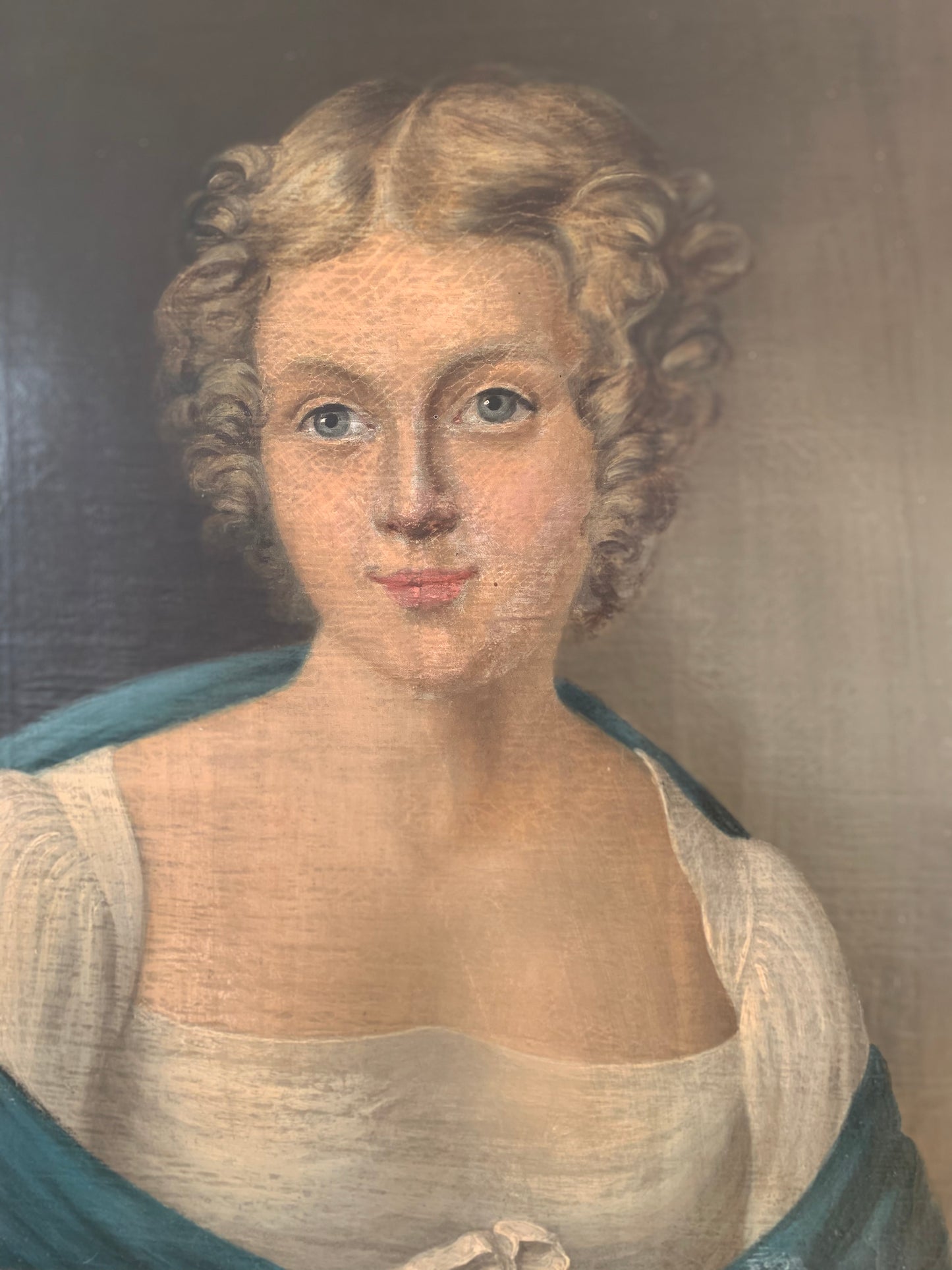 Early 19th Century Empire Portrait Painting of a Lady