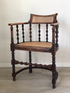 Edwardian Barley Twist Arm Chair With Cane Early 20th Century