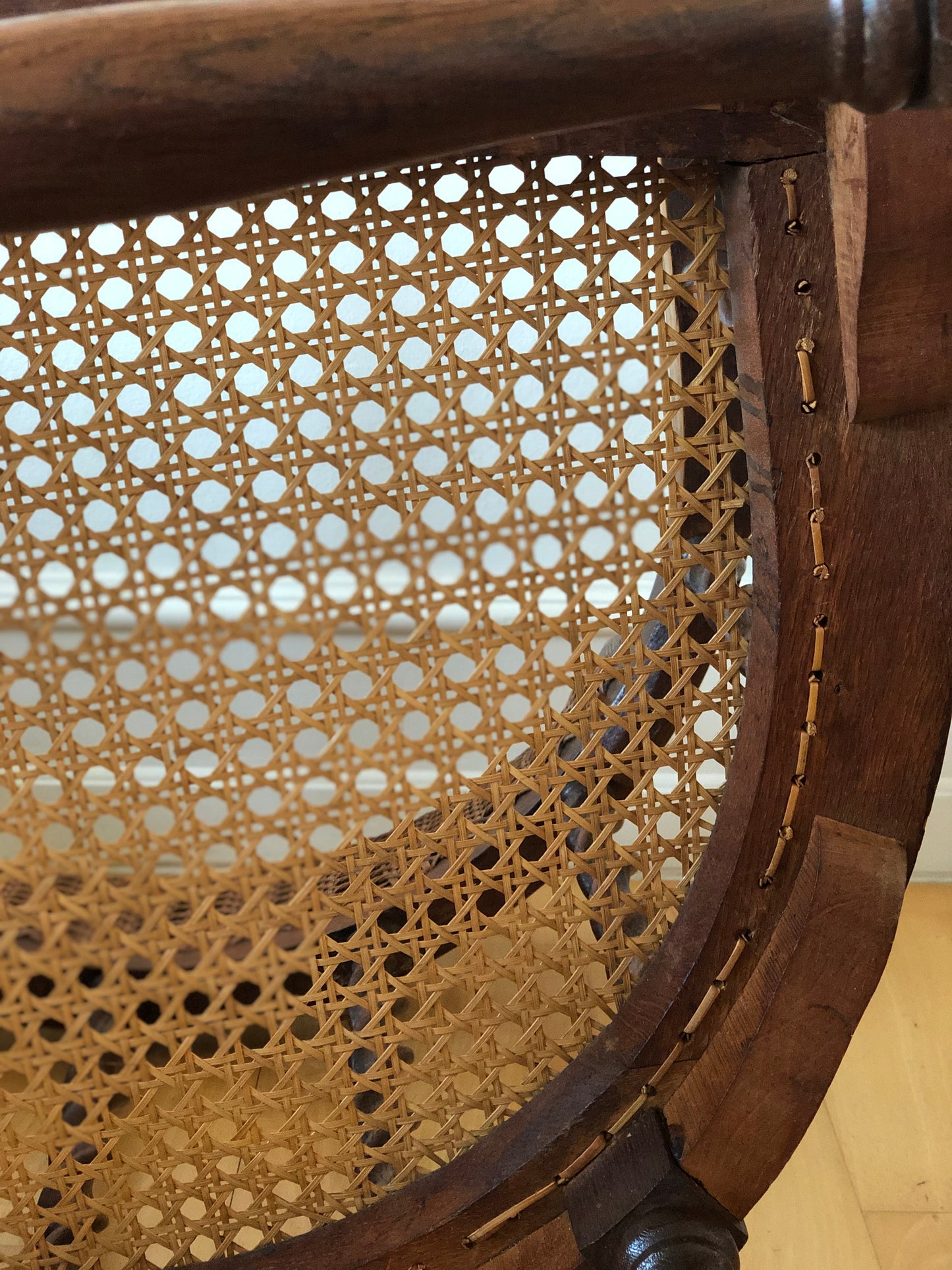 Edwardian Barley Twist Armchair with Cane Early 20th Century United Kingdom