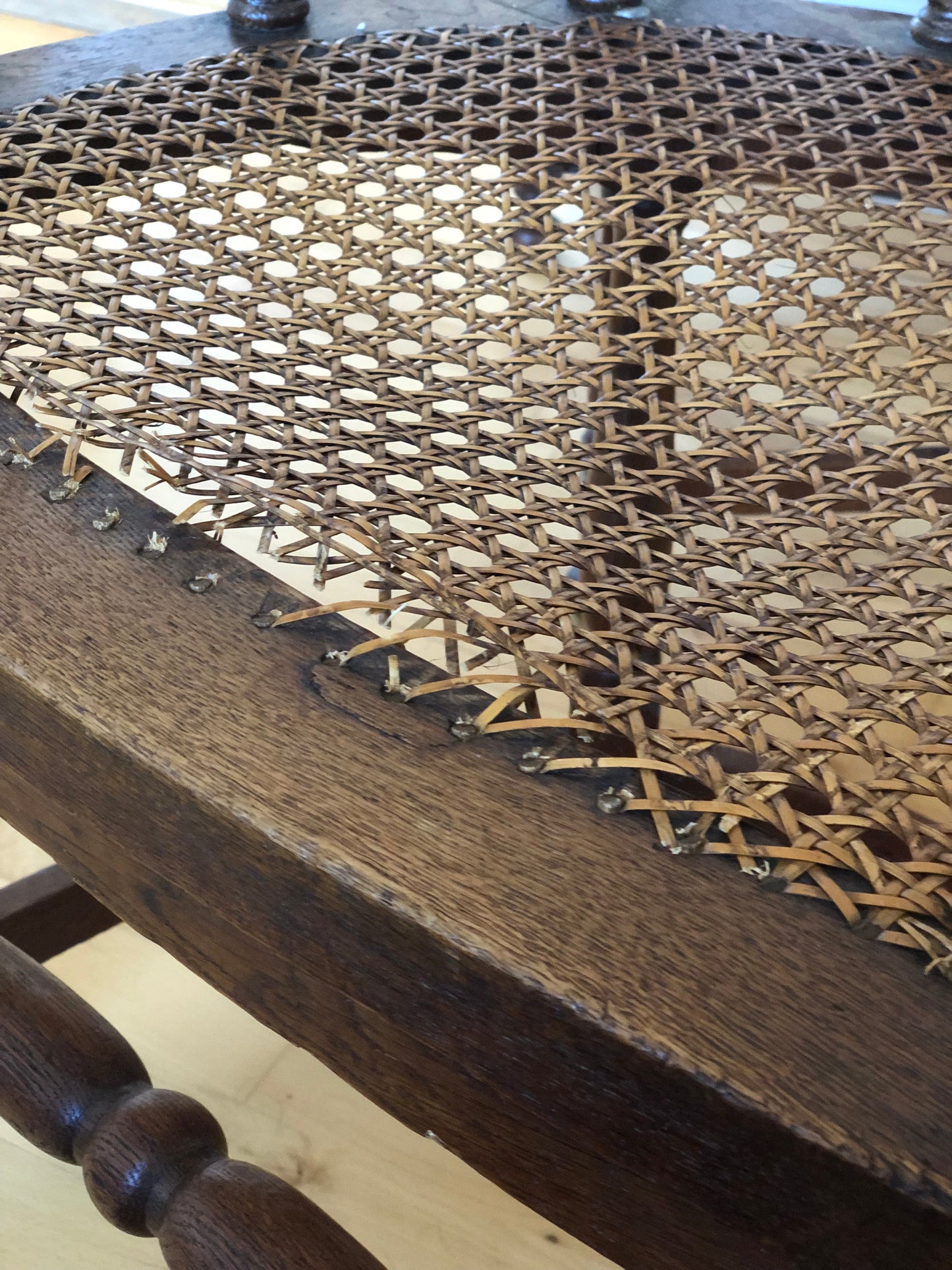 Edwardian Barley Twist Armchair with Cane Early 20th Century United Kingdom