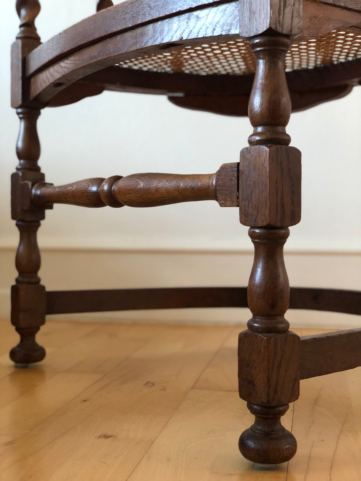 Edwardian Barley Twist Armchair with Cane Early 20th Century United Kingdom