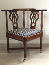 Georgian Mahogany Corner Chair on Wheels 19th Century