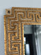 Harrison & Gil Modern Design Giltwood Facet Cut Mirror with Meander Pattern