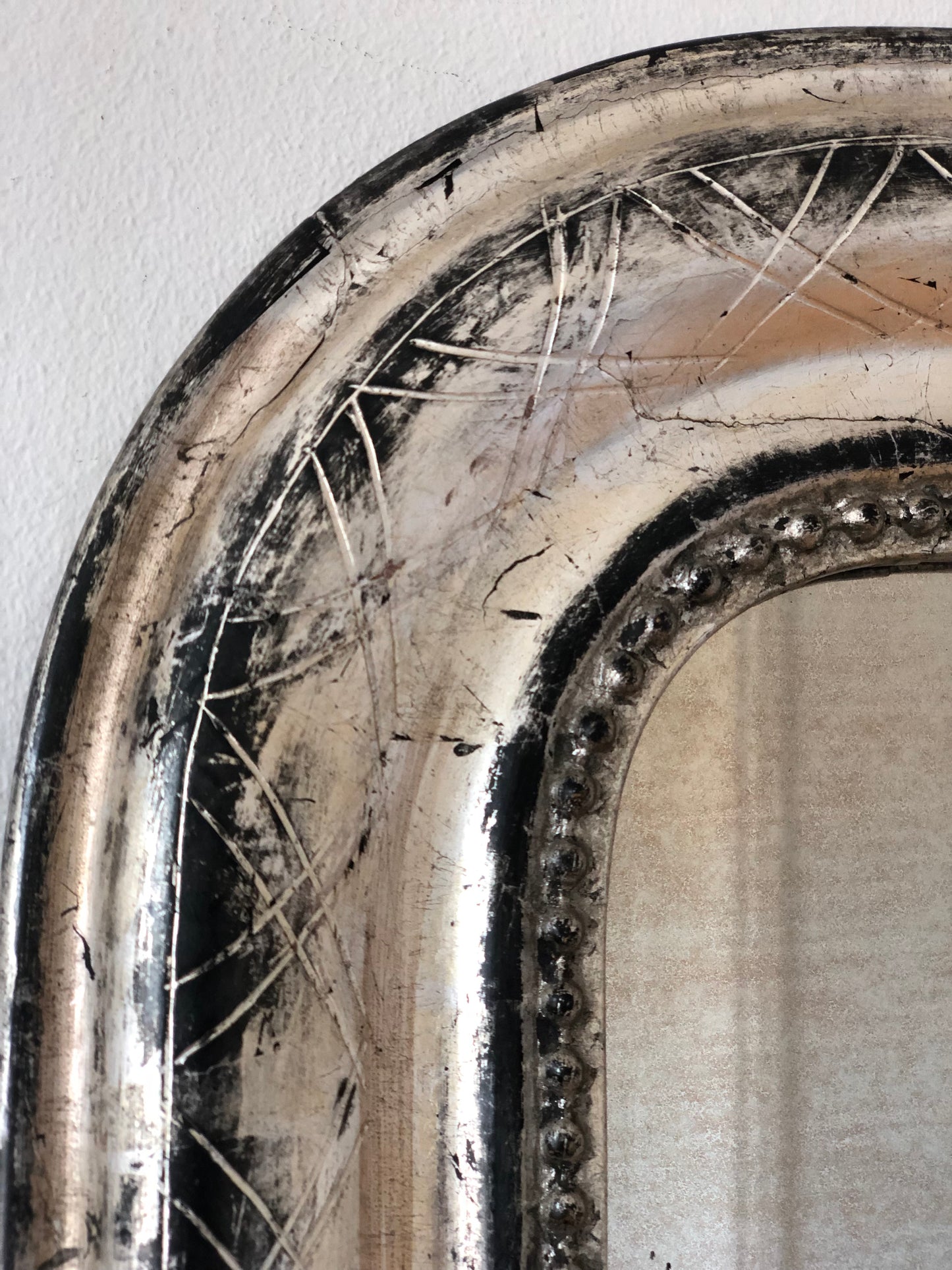 High Quality Antique Louis Philippe Mirror in Silver France Late 19th Century