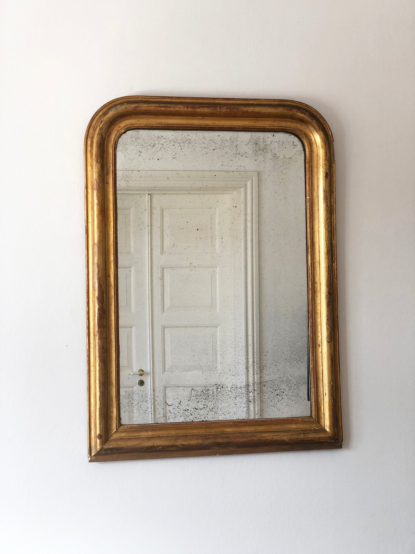 Large Antique French Louis Philippe Giltwood Mirror – Late 19th Century