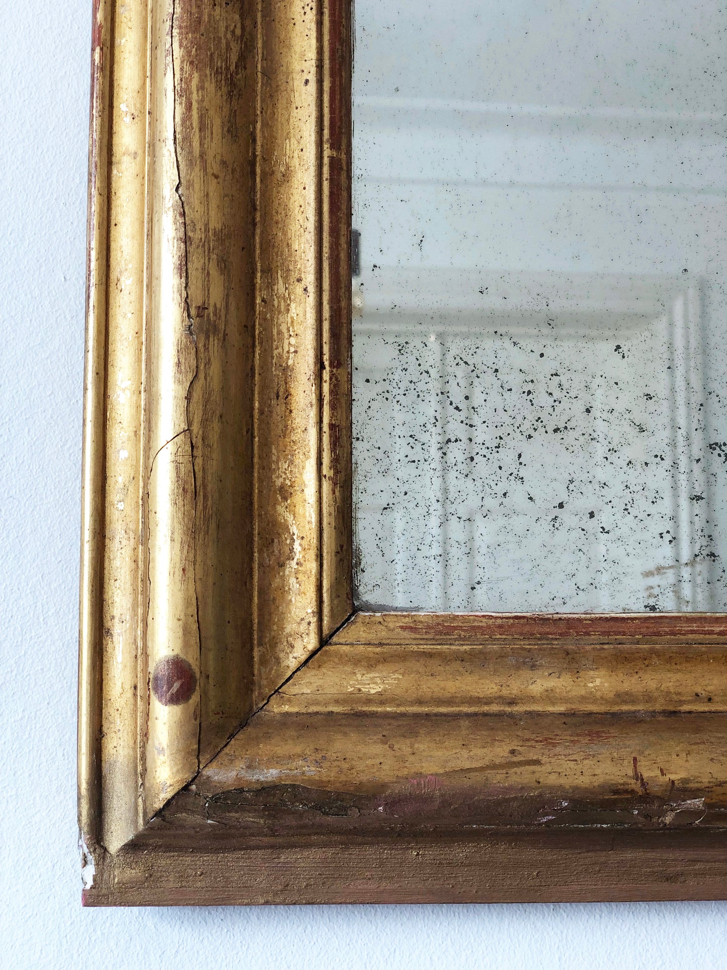 Large Antique French Louis Philippe Giltwood Mirror – Late 19th Century