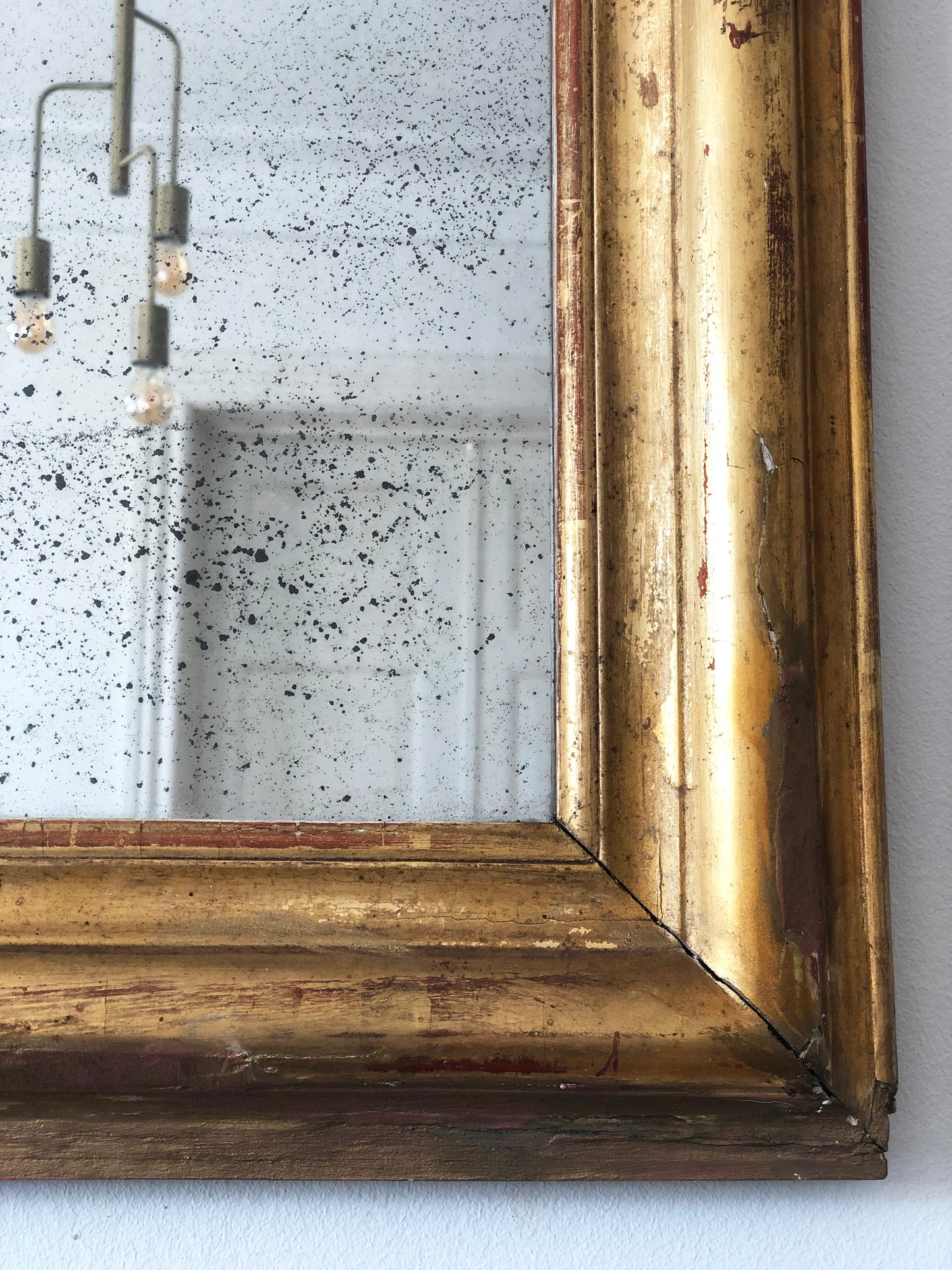 Large Antique French Louis Philippe Giltwood Mirror – Late 19th Century