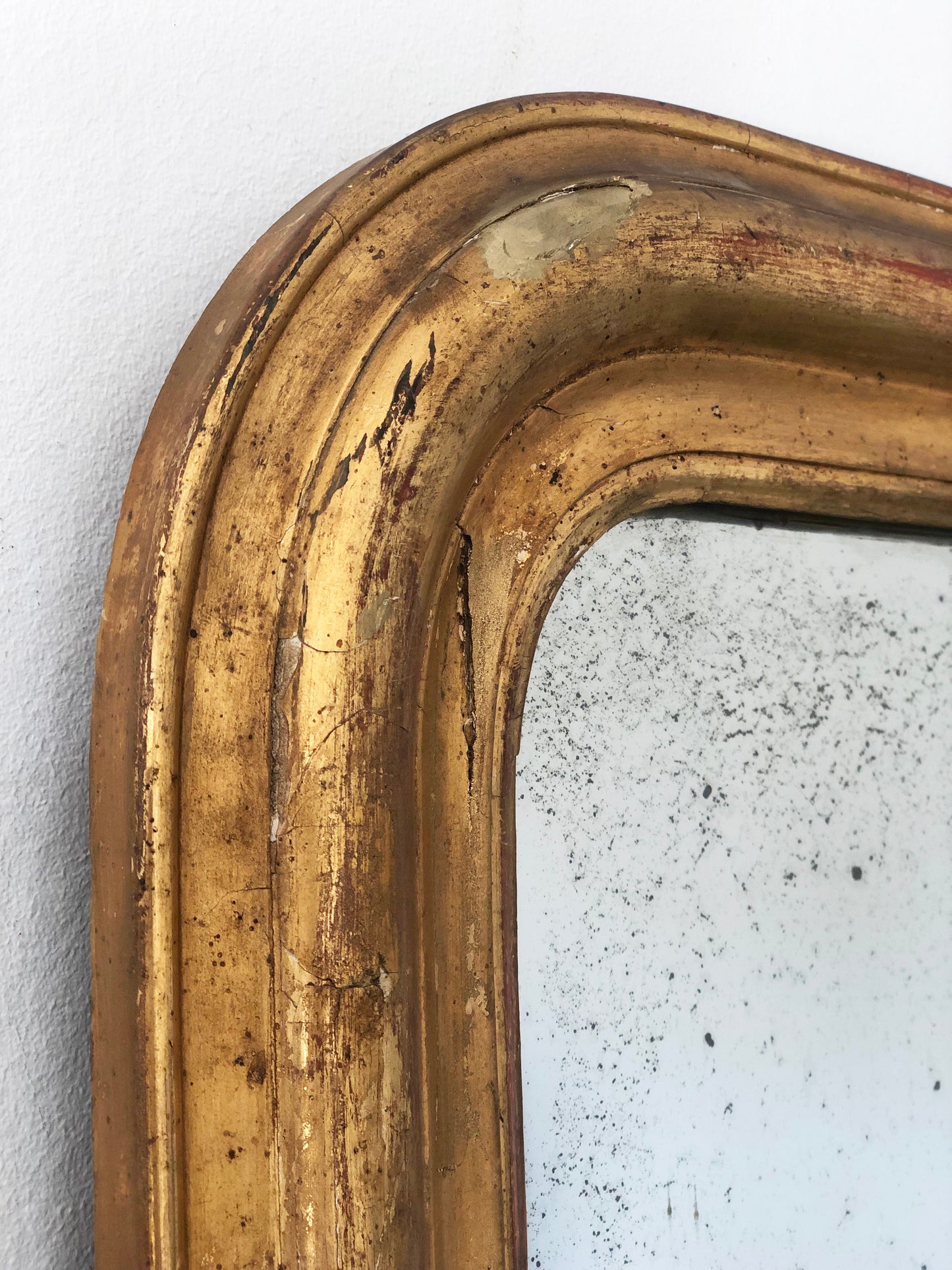 Large Antique French Louis Philippe Giltwood Mirror – Late 19th Century