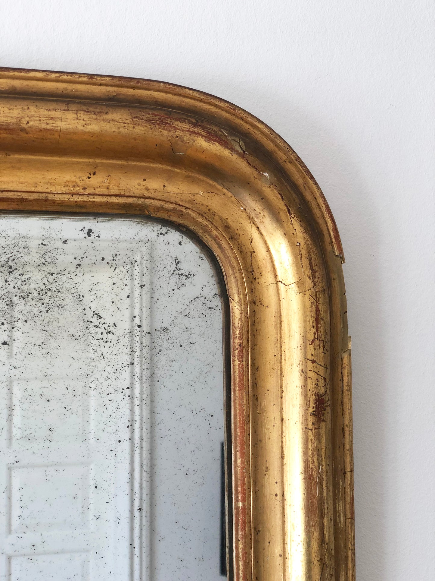 Large Antique French Louis Philippe Giltwood Mirror – Late 19th Century