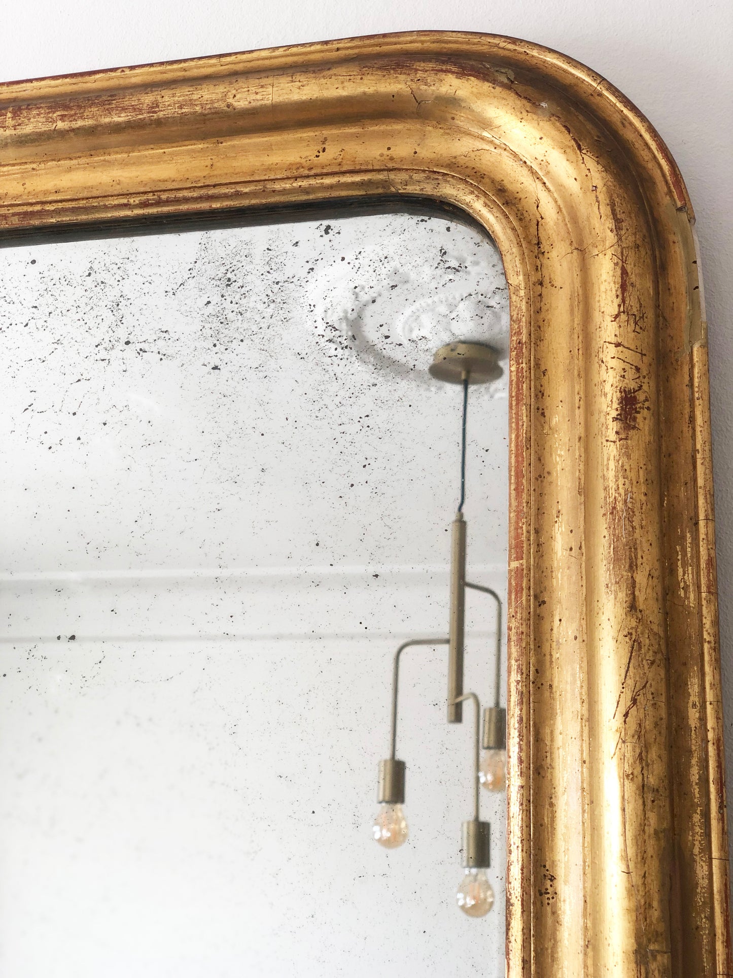 Large Antique French Louis Philippe Giltwood Mirror – Late 19th Century