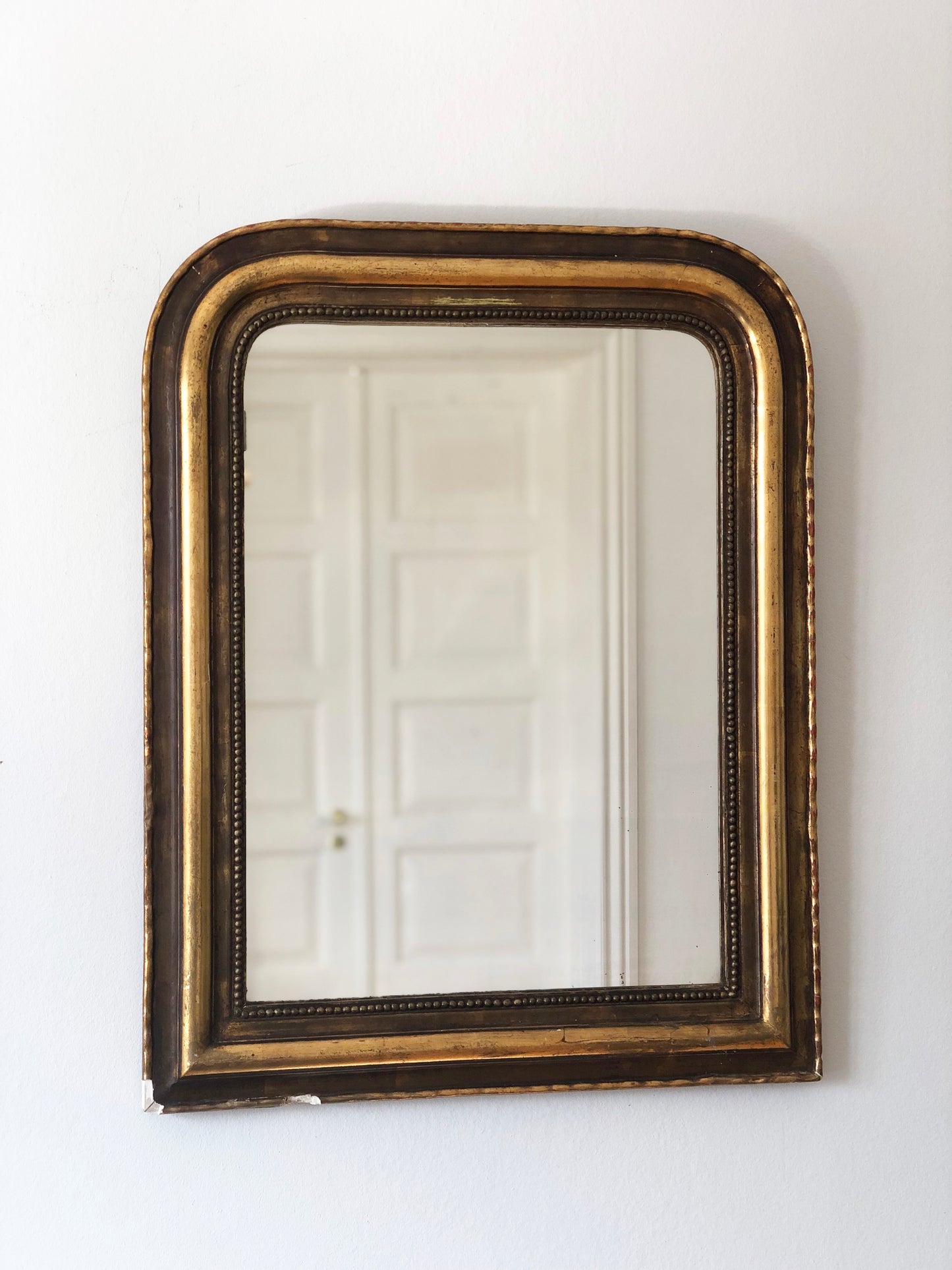 Large Antique French Louis Philippe Giltwood Mirror – Late 19th Century