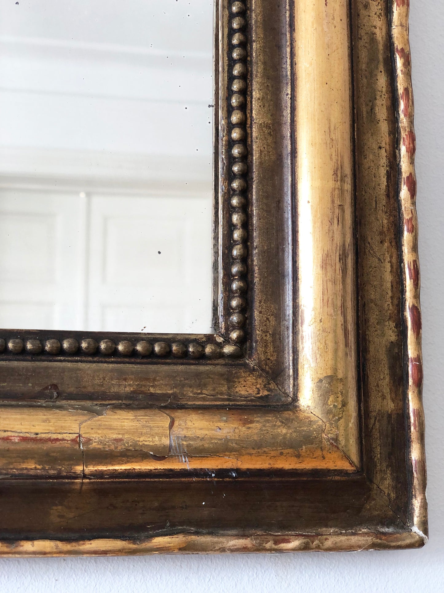 Large Antique French Louis Philippe Giltwood Mirror – Late 19th Century