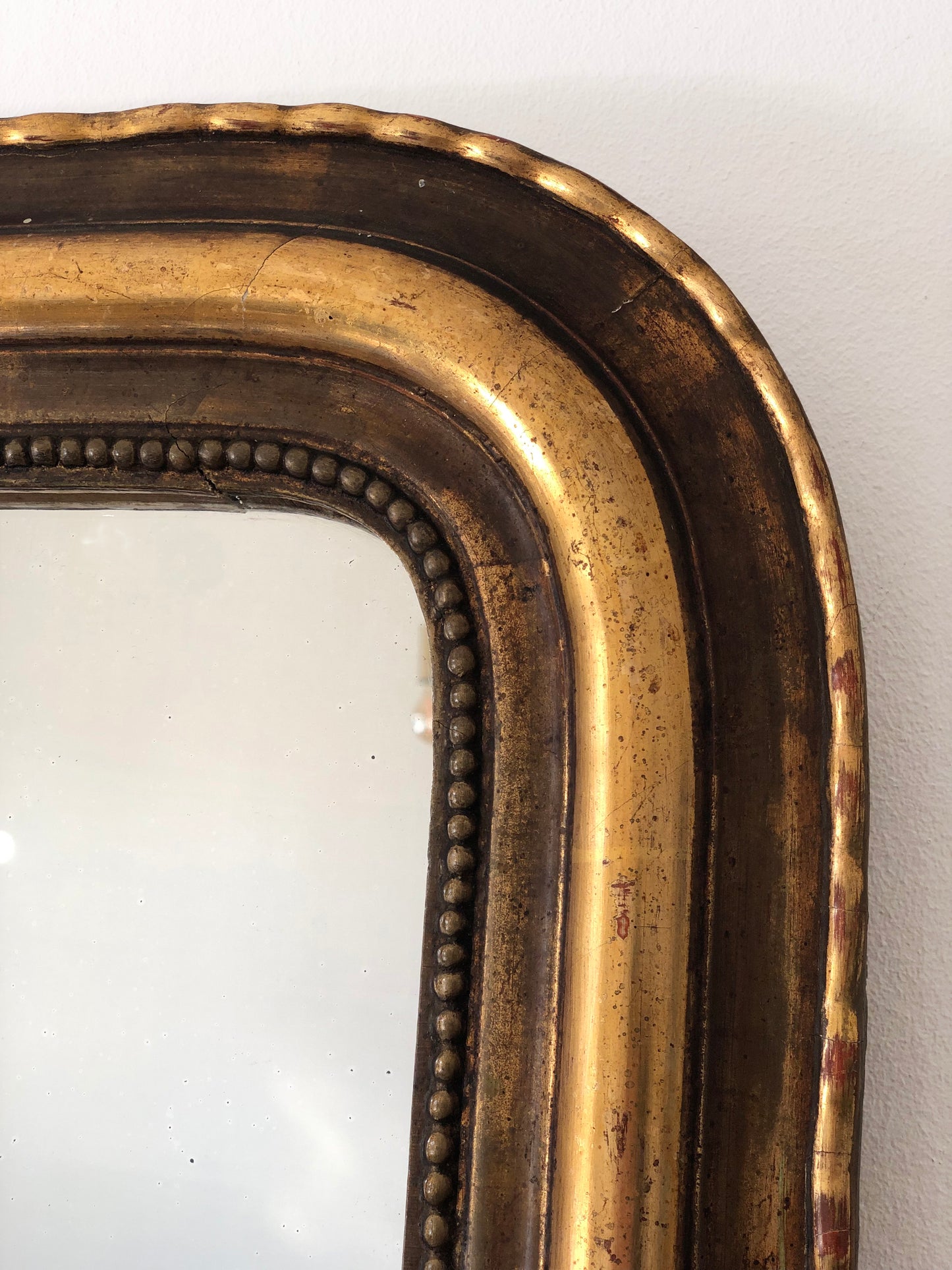Large Antique French Louis Philippe Giltwood Mirror – Late 19th Century