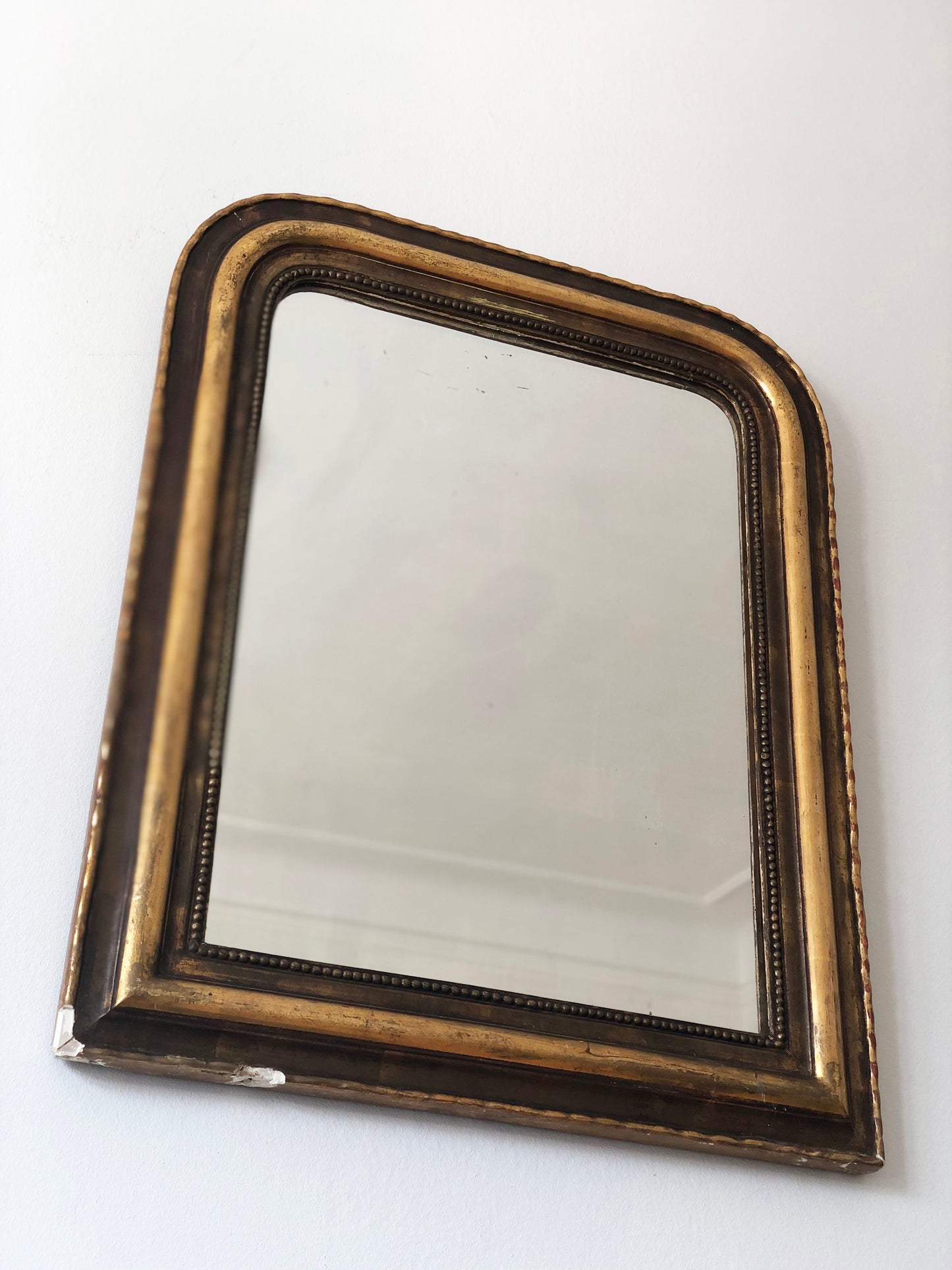 Large Antique French Louis Philippe Giltwood Mirror – Late 19th Century