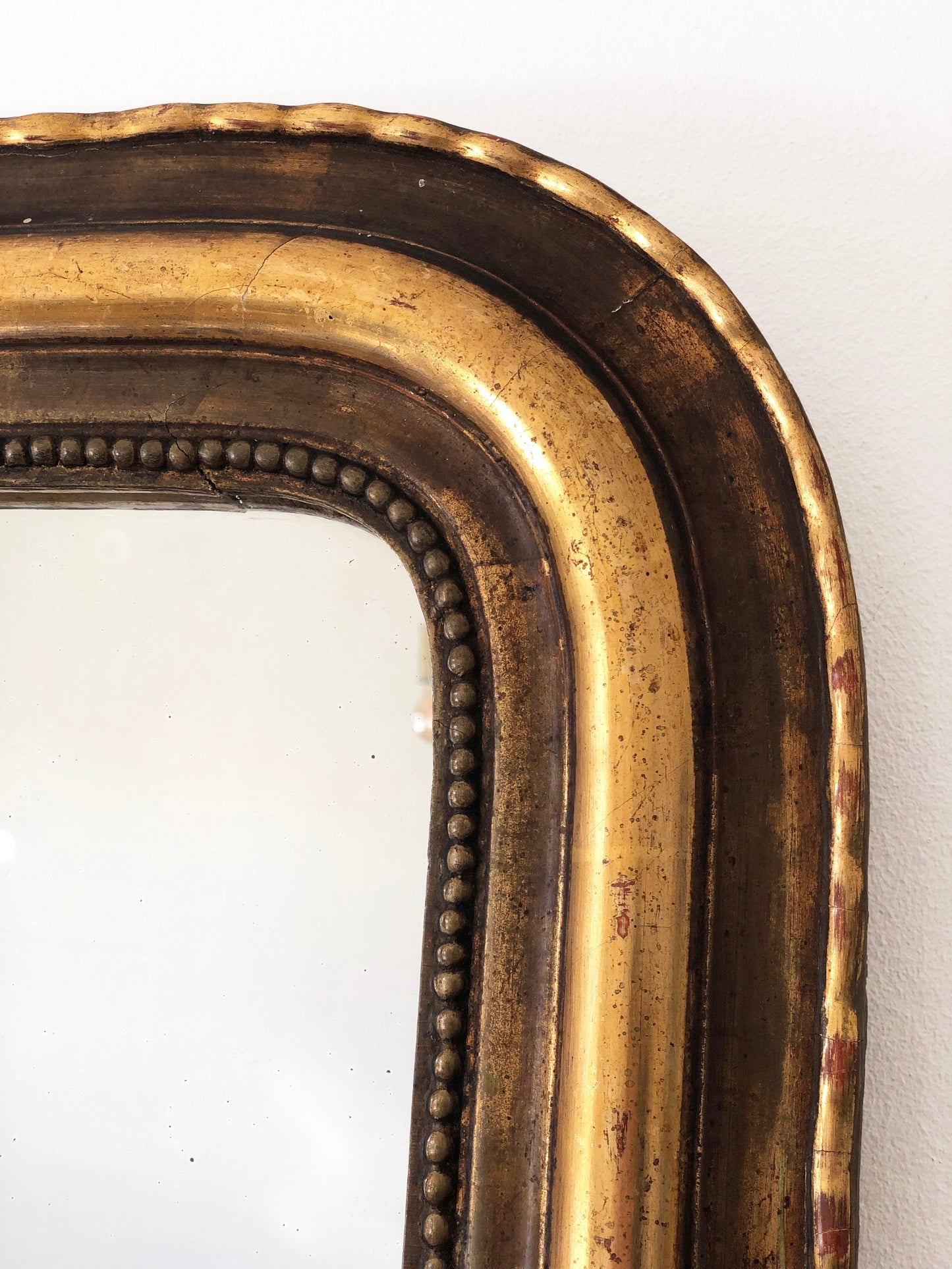 Large Antique French Louis Philippe Giltwood Mirror – Late 19th Century