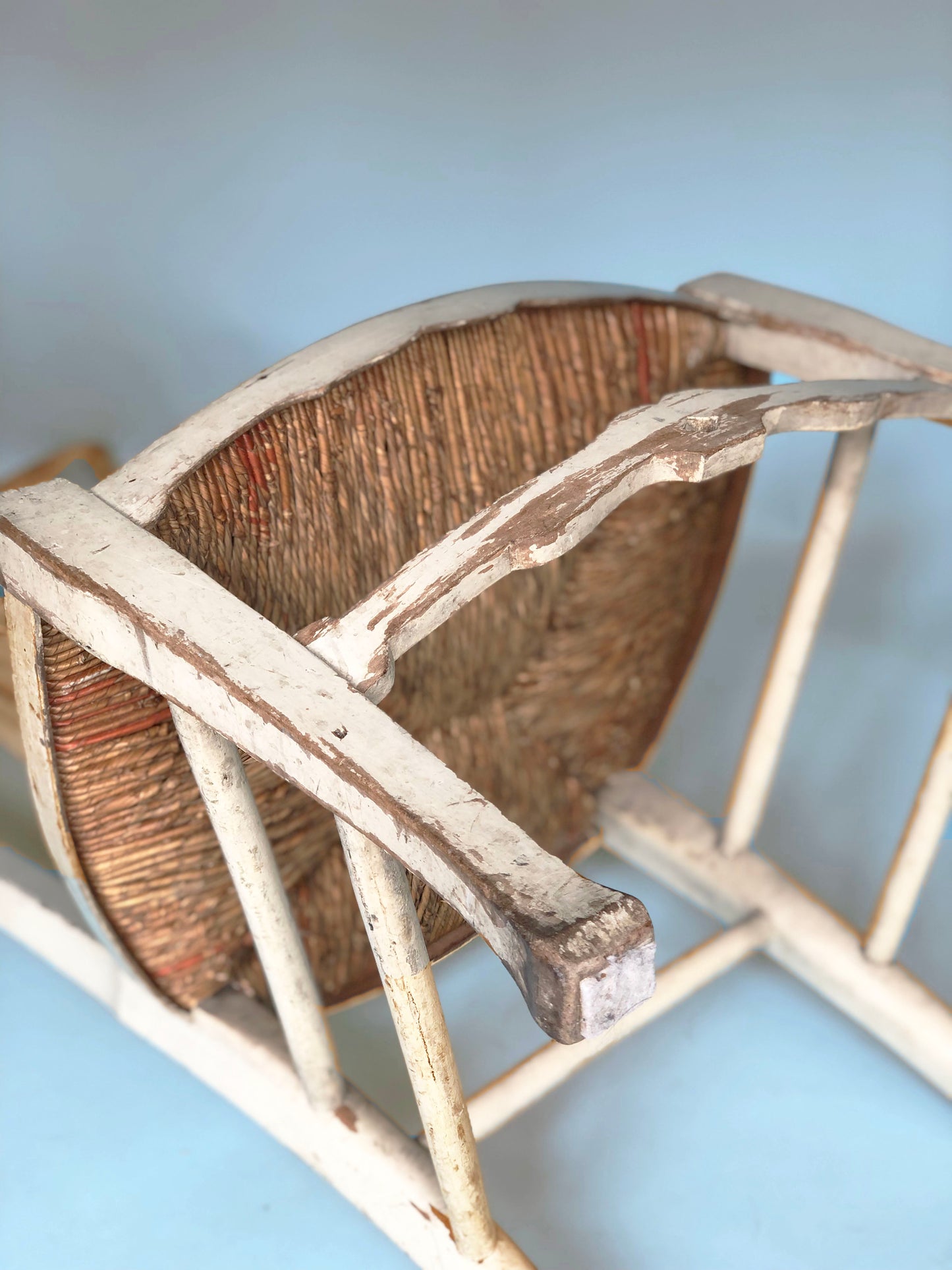 Jugendstil High Back Chair Elm Wood Early 20th Century