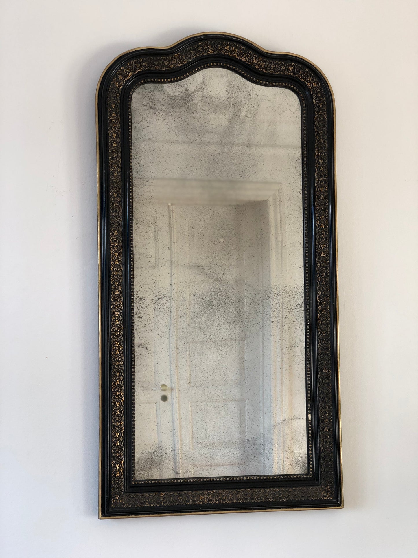 Large Antique French Louis Philippe Full-Length Giltwood Mirror, Late 19th Century