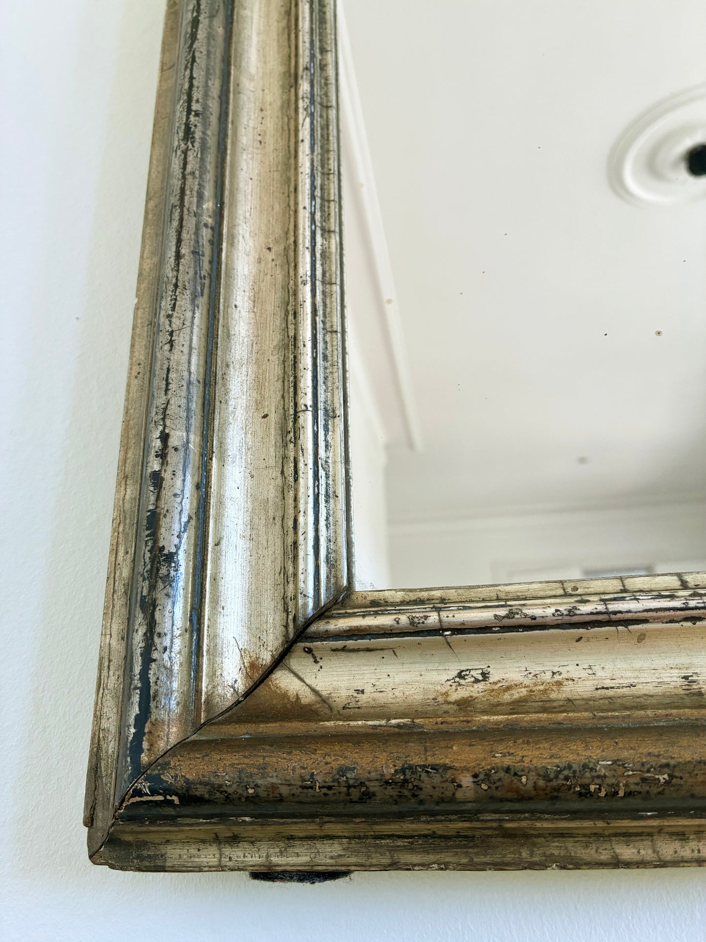 Large Antique French Louis Philippe Full-Length Giltwood Mirror, Late 19th Century