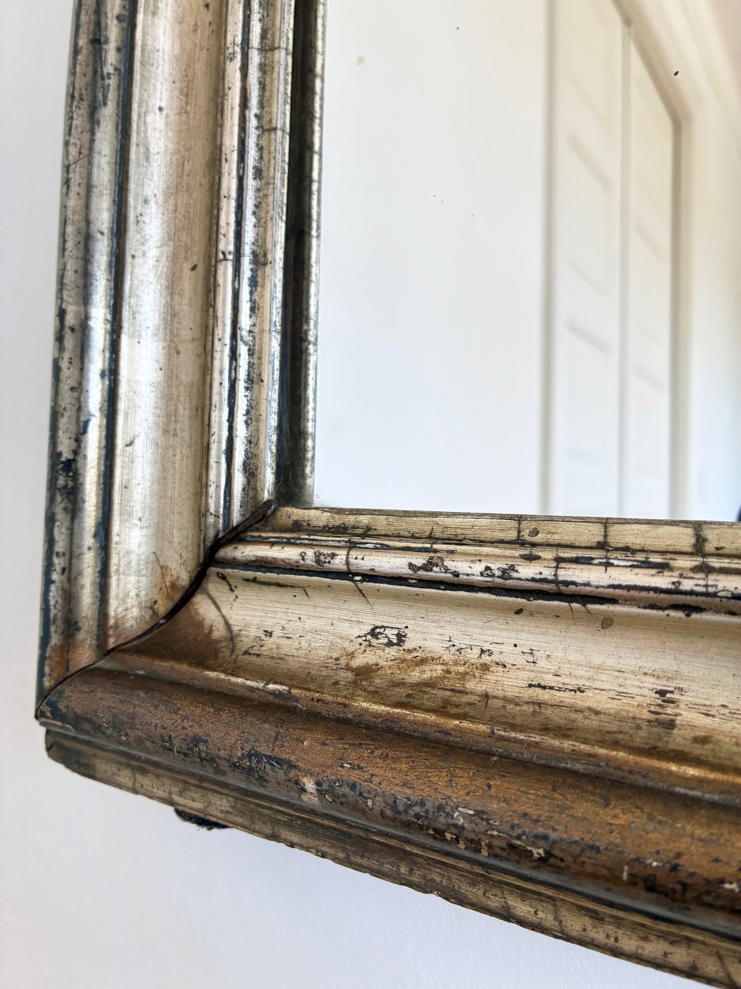 Large Antique French Louis Philippe Full-Length Giltwood Mirror, Late 19th Century