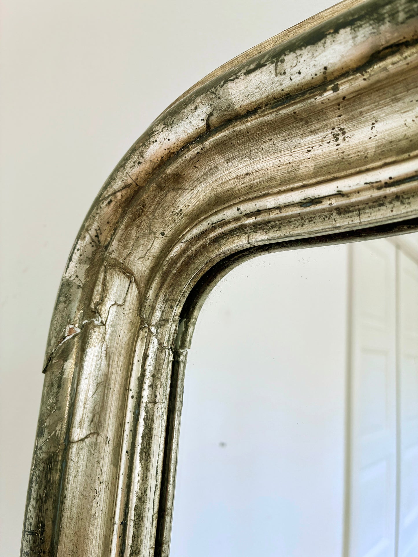 Large Antique French Louis Philippe Full-Length Giltwood Mirror, Late 19th Century
