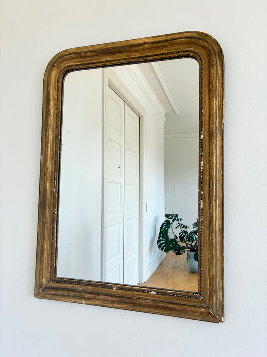Large Antique French Louis Philippe Giltwood Mirror – Late 19th Century