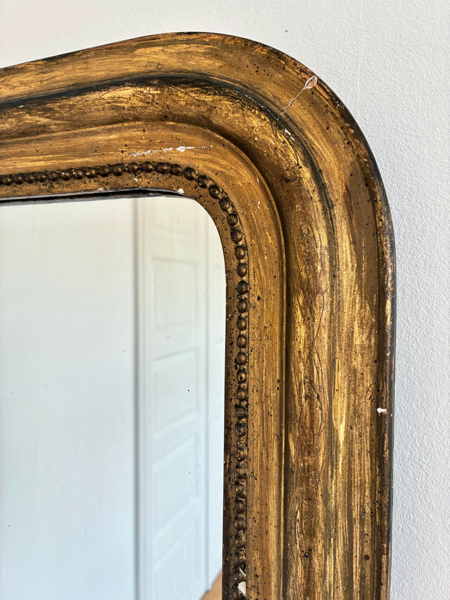 Large Antique French Louis Philippe Giltwood Mirror – Late 19th Century