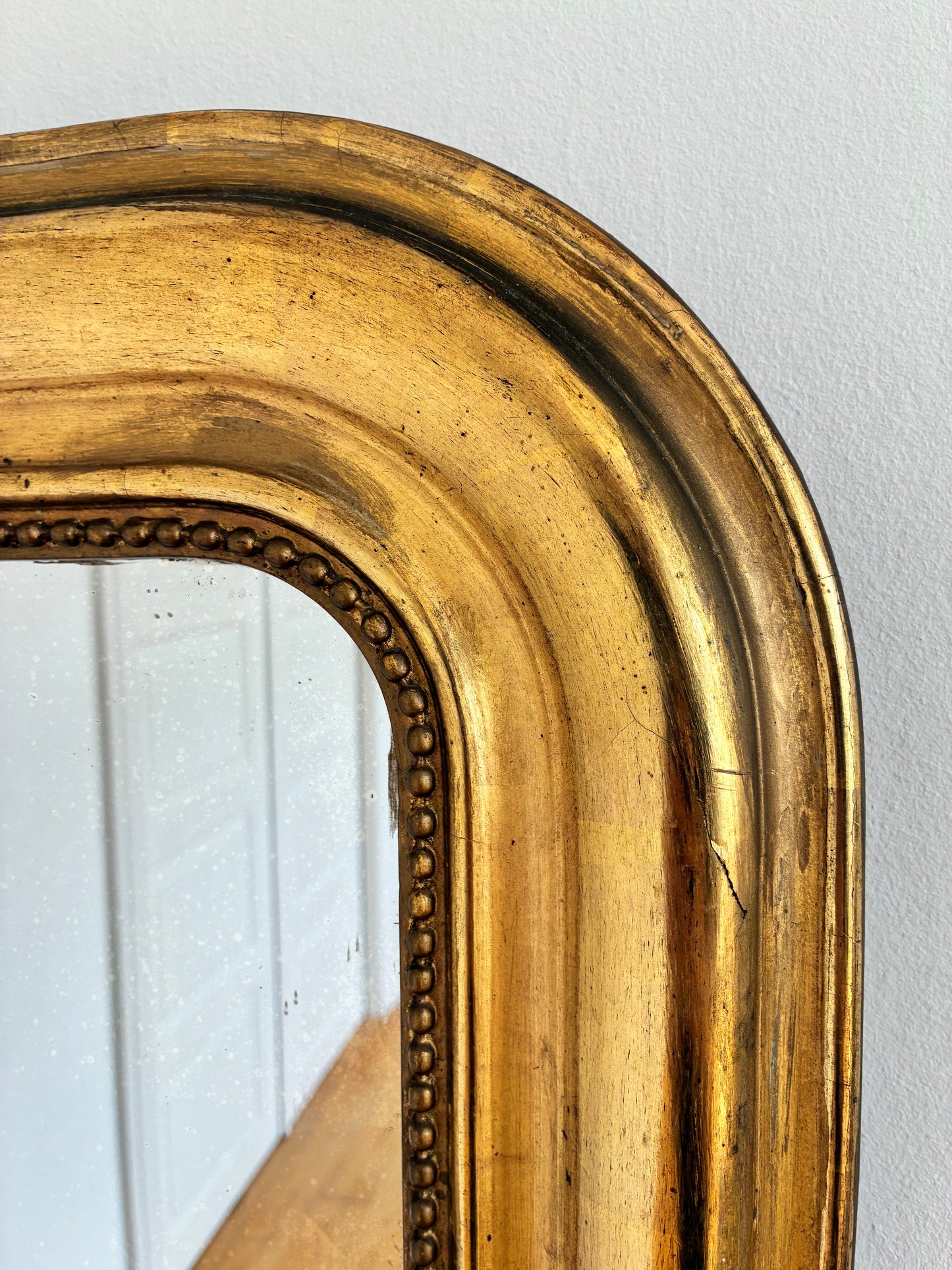 Large Antique French Louis Philippe Giltwood Mirror – Late 19th Century