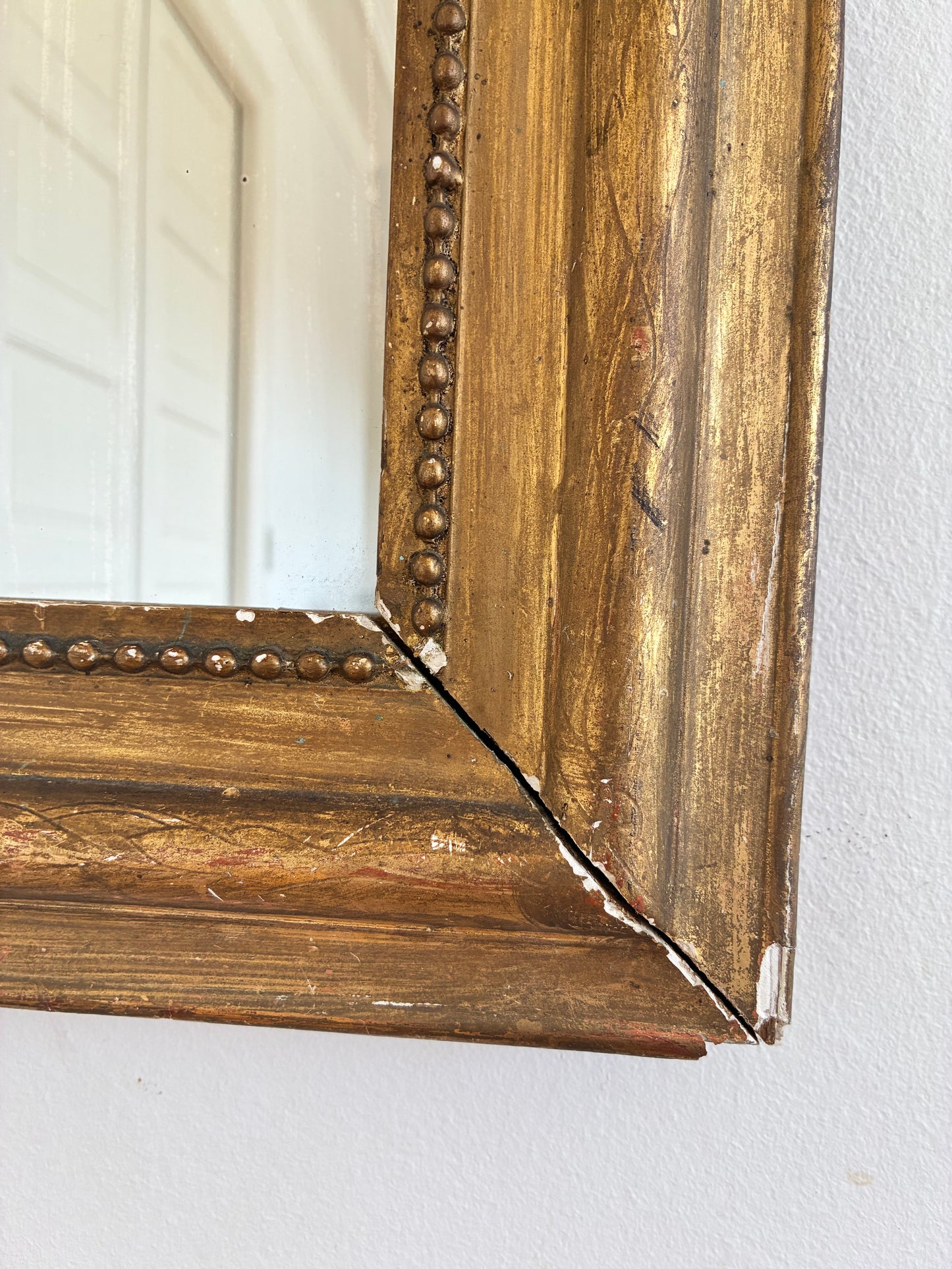 Large Antique French Louis Philippe Giltwood Mirror – Late 19th Century