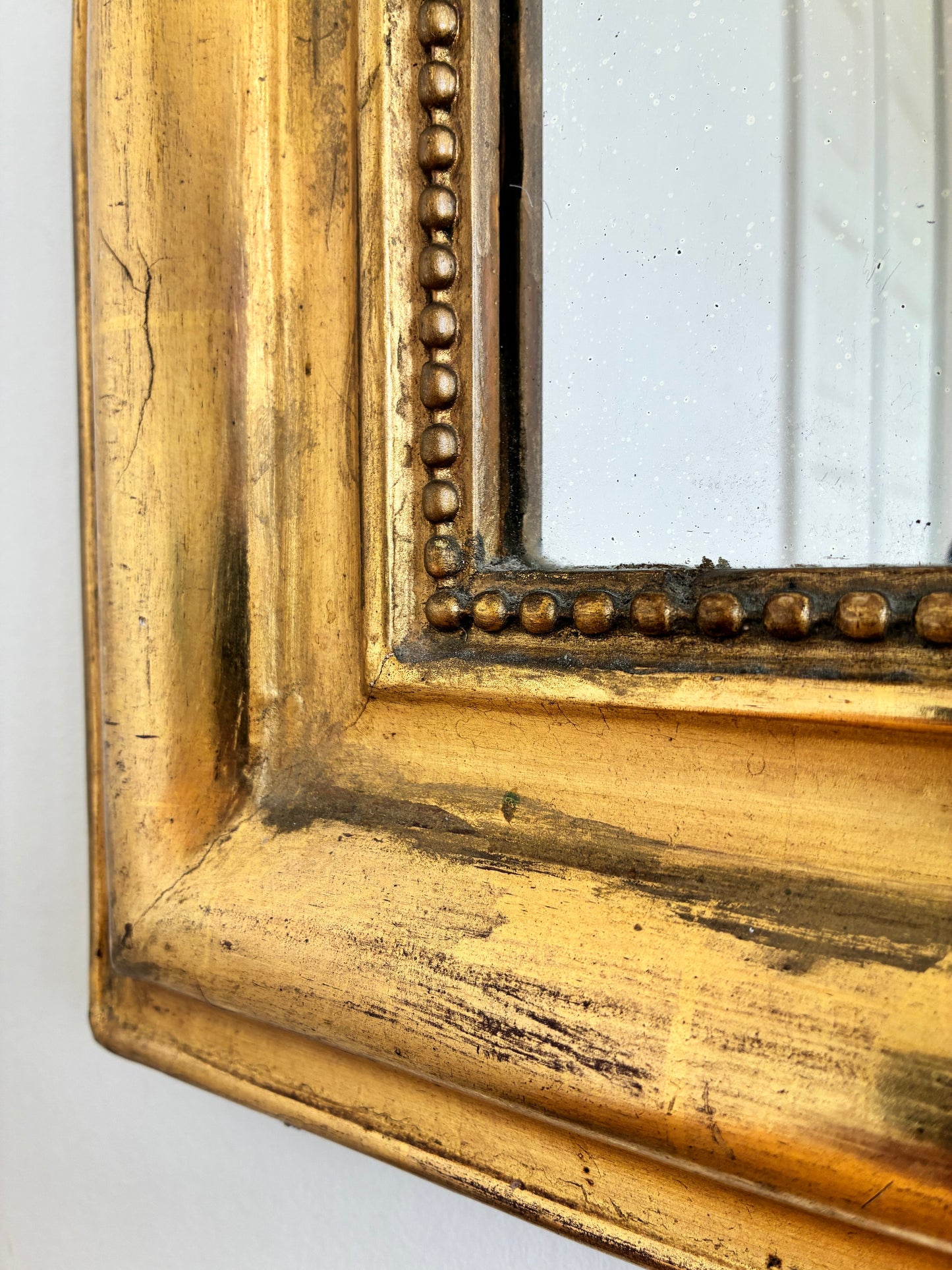 Large Antique French Louis Philippe Giltwood Mirror – Late 19th Century