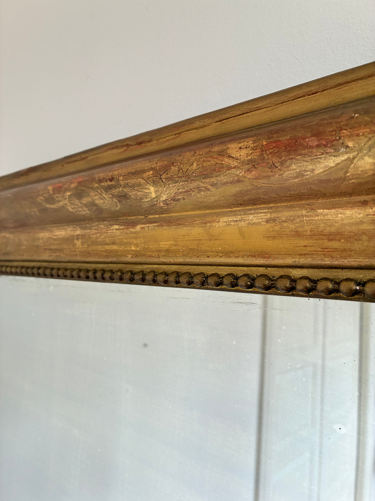 Large Antique French Louis Philippe Giltwood Mirror – Late 19th Century