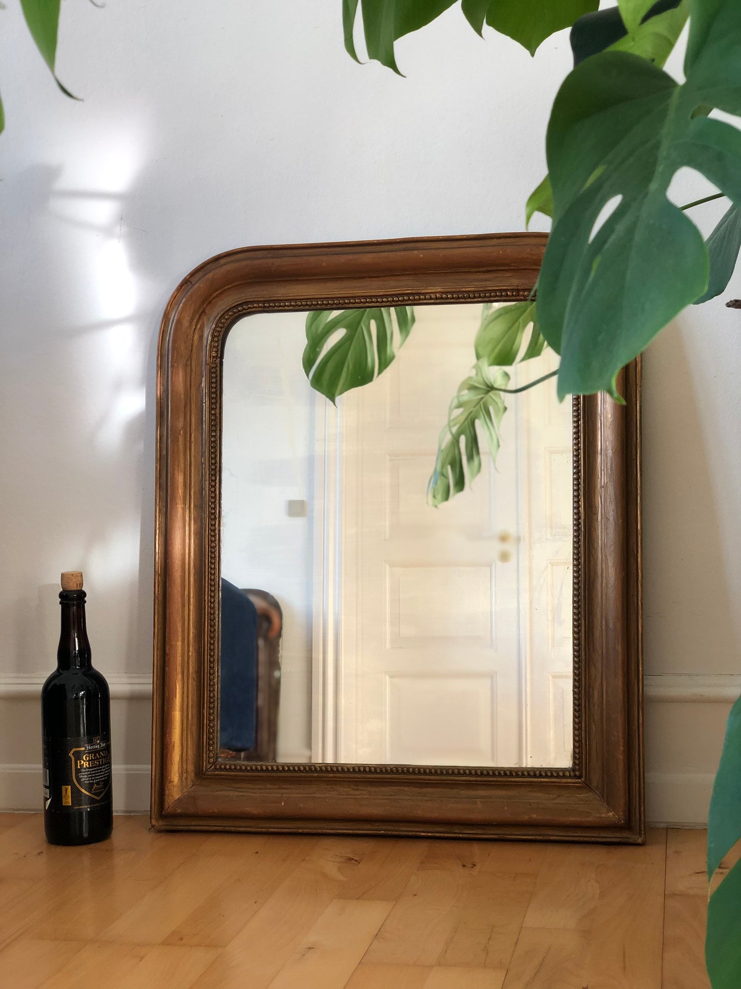 Large Antique French Louis Philippe Giltwood Mirror – Late 19th Century