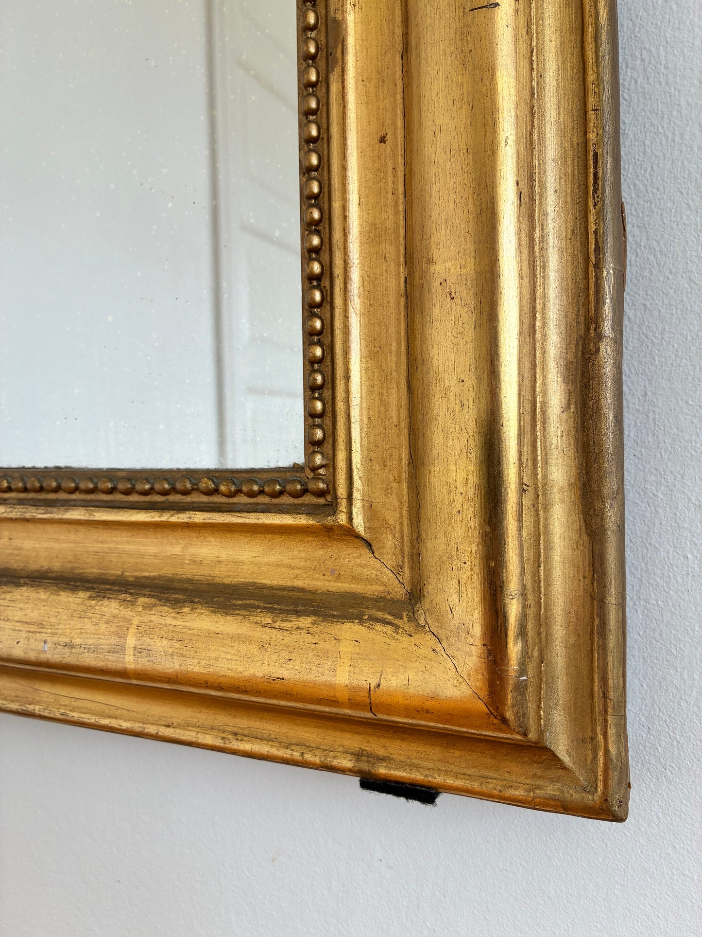 Large Antique French Louis Philippe Giltwood Mirror – Late 19th Century