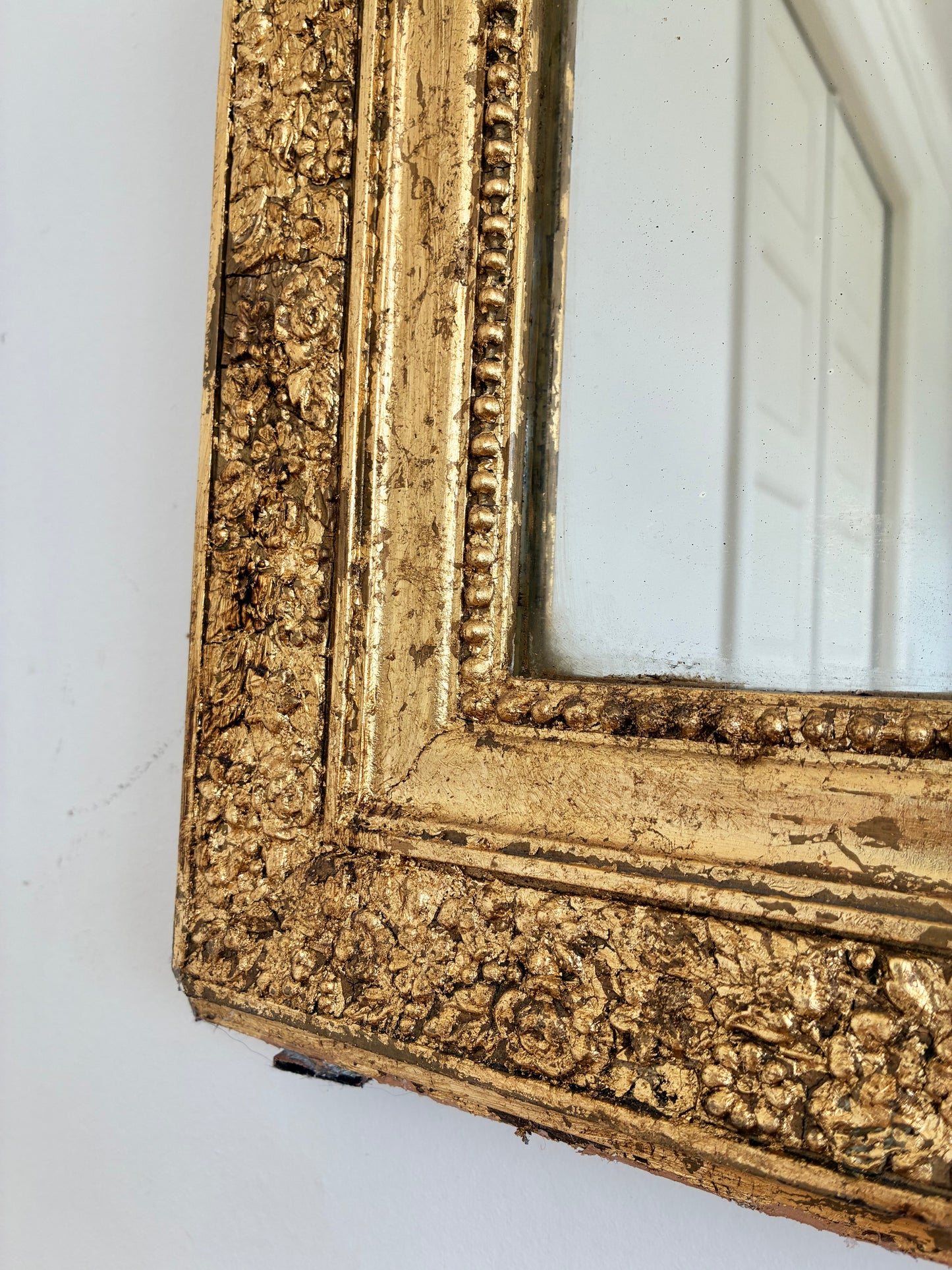 Large Antique French Louis Philippe Giltwood Mirror – Late 19th Century