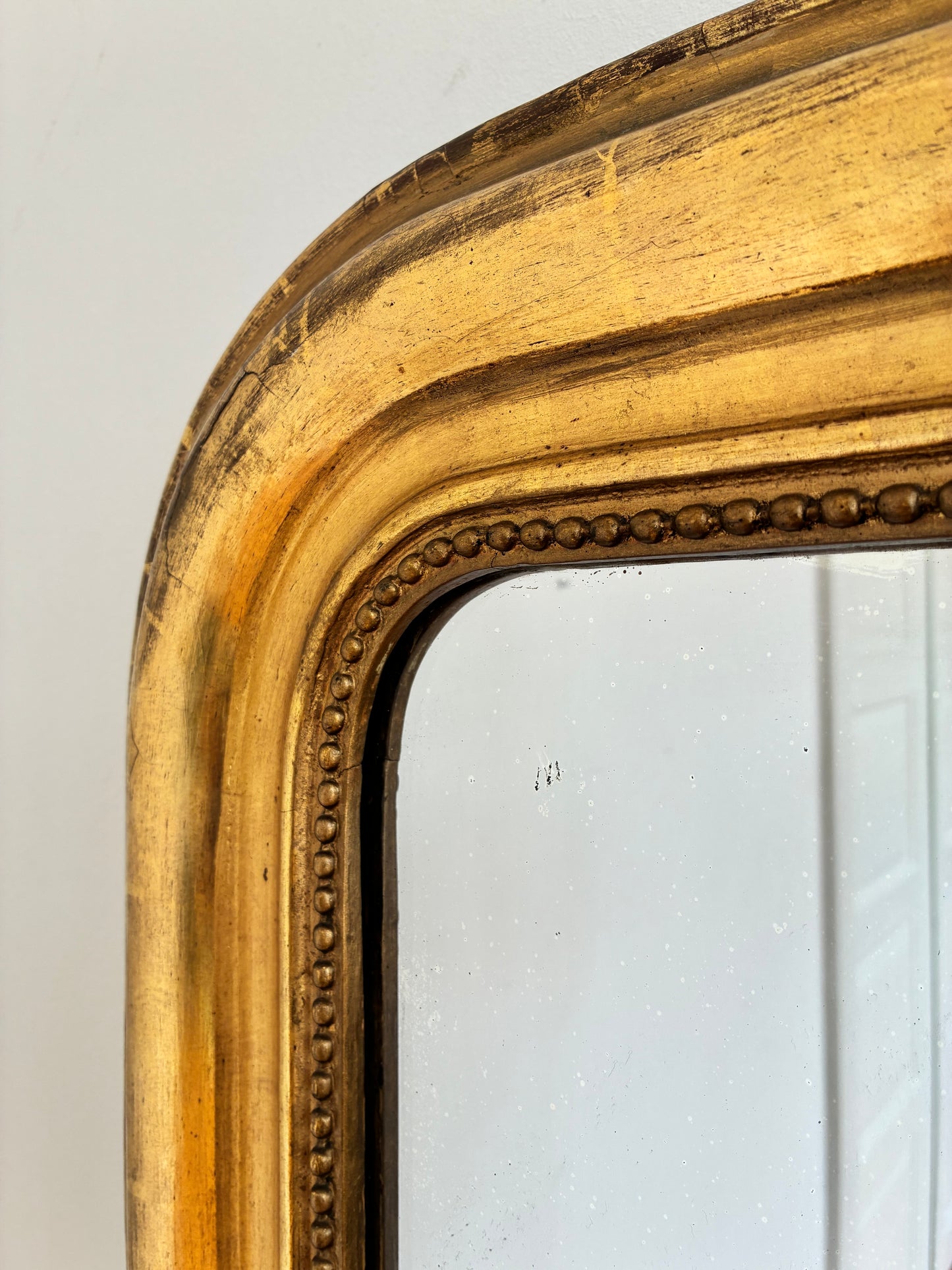 Large Antique French Louis Philippe Giltwood Mirror – Late 19th Century