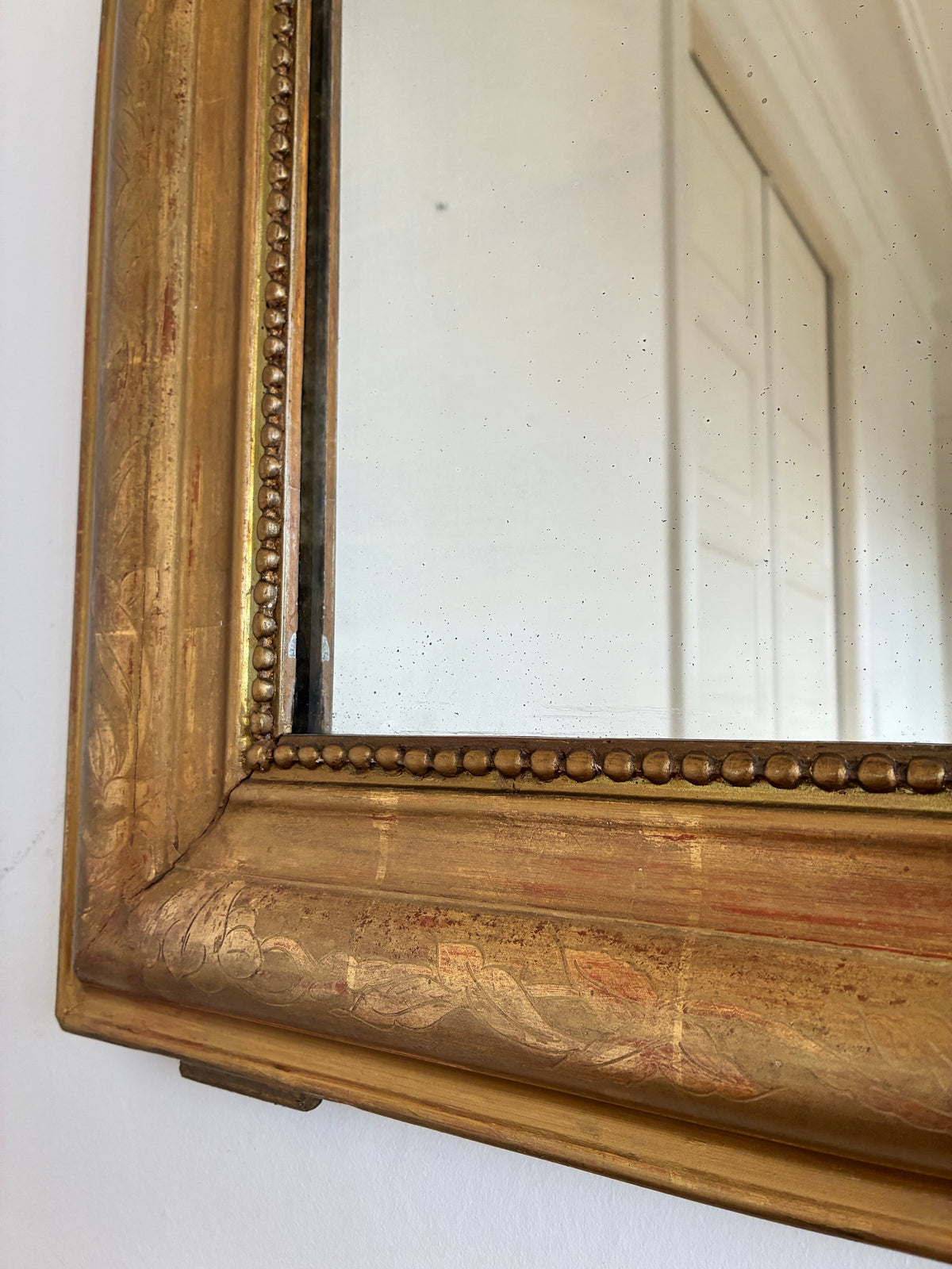Large Antique French Louis Philippe Giltwood Mirror – Late 19th Century