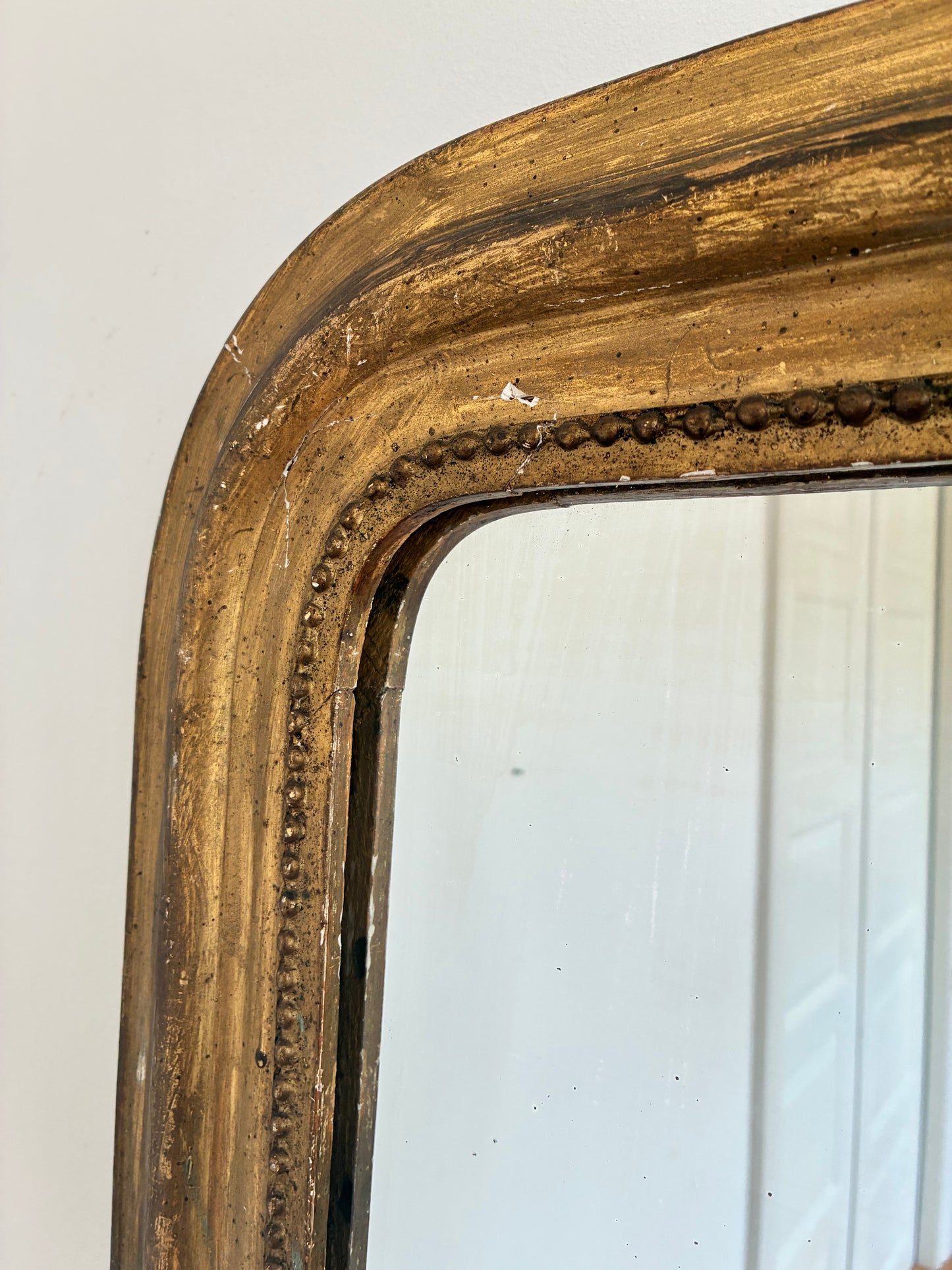 Large Antique French Louis Philippe Giltwood Mirror – Late 19th Century