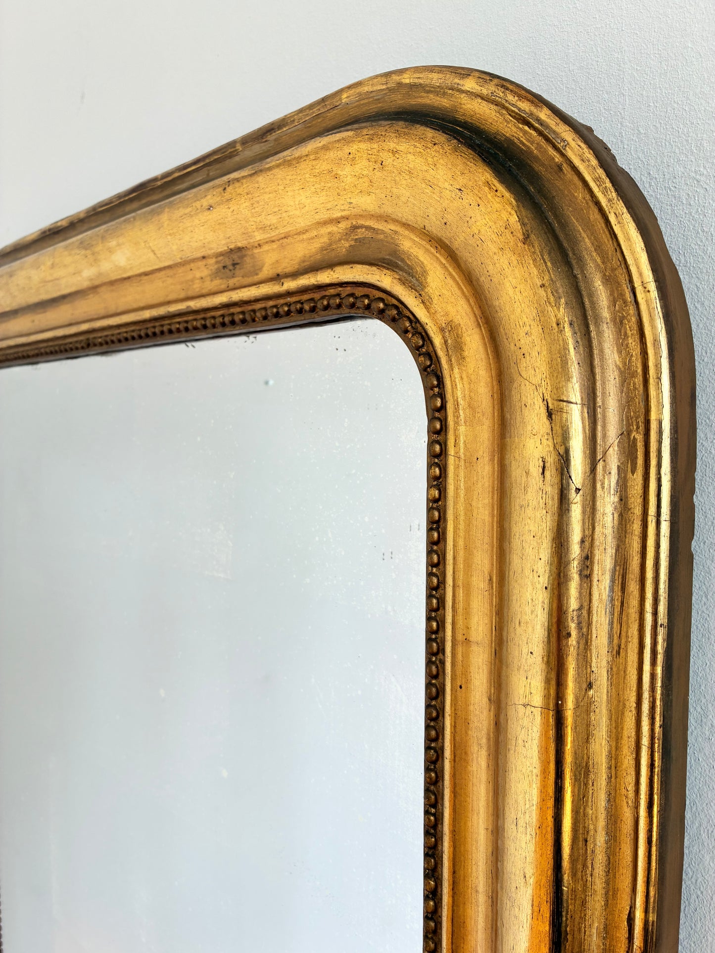Large Antique French Louis Philippe Giltwood Mirror – Late 19th Century